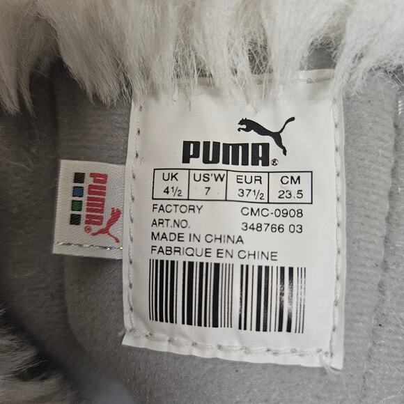 Puma Sparkly Silver Faux Fur Line Tall Snow Boots - Picture 9 of 10